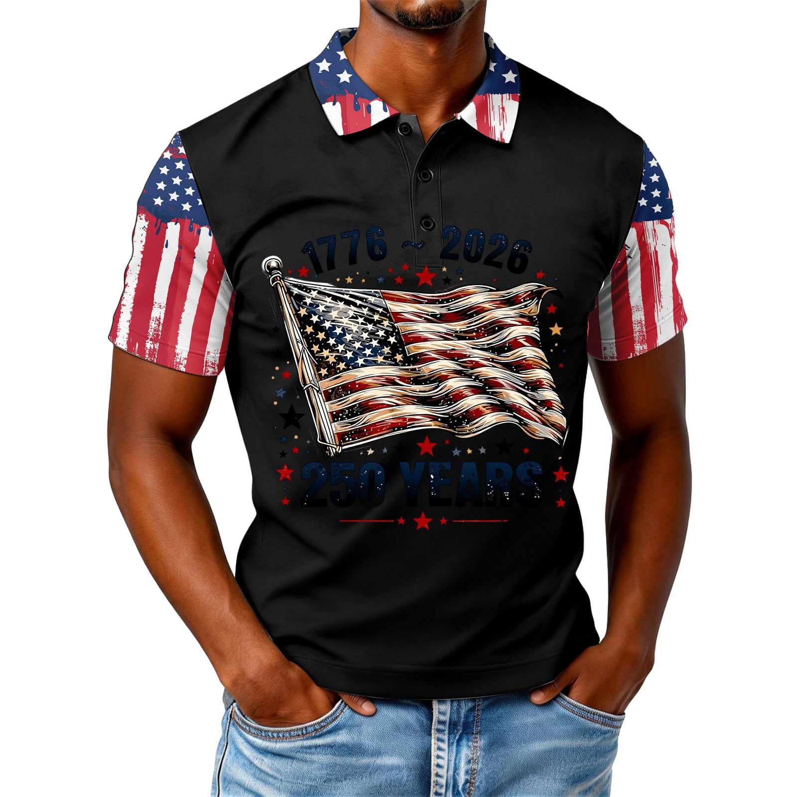 250 Year American Anniversary Shirt Patriots Short Sleeve Polo Shirts ...