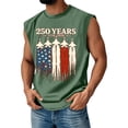 thumbnail image 1 of Mens Tank Tops 250 Celebration Patriotic Star USA Flag Print Crew Neck Sleeveless T Shirts Big and Tall Classic Fit Comfy Workout Tee, Army Green, #01 Army Green, 1 of 3