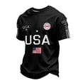 thumbnail image 1 of 250 Year Celebration Patriotic Shirts for Men 1776-2026 Usa Flag Print Short Sleeve Crew Neck Tees Muscle Regular Fit Breathable Daily Wear T-Shirt, Black, #01 Black, 1 of 2