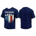 thumbnail image 1 of 250 Year Celebration Patriotic Shirts for Men Usa Flag Print Waffle Crew Neck Short Sleeve Tshirt Independence Day Muscle Classic Fit Daily Wear Beach Vacation Muscle Tops, Dark Blue, #01 Dark Blue, 1 of 4