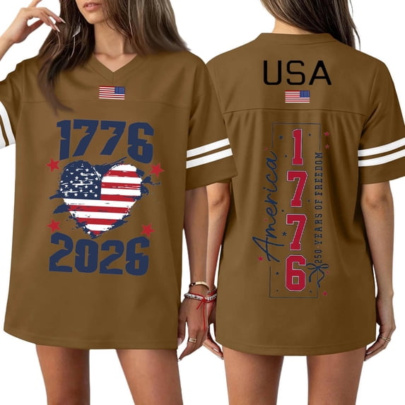 250 Years 1776-2026 250th Birthday Eagle T-Shirt for Celebrate 250th Anniversary of America Patriotic Veteran Tee 250 Short Sleeved Top for Woman