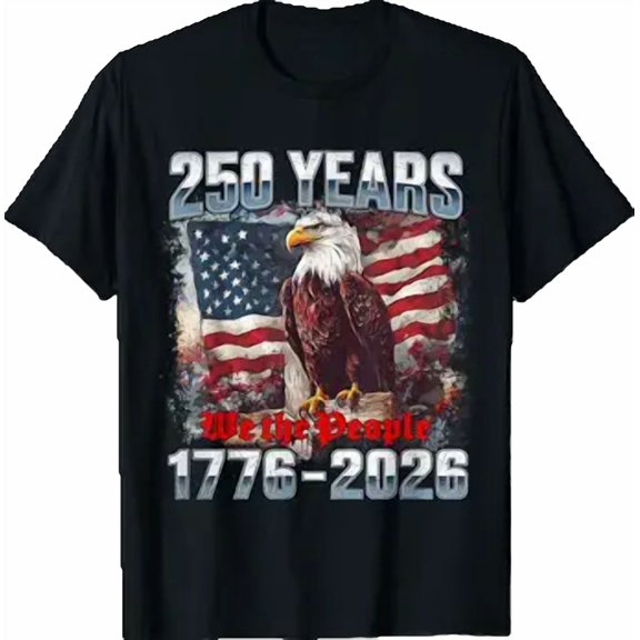 250 Years 1776 2026 USA Flag T-Shirt
