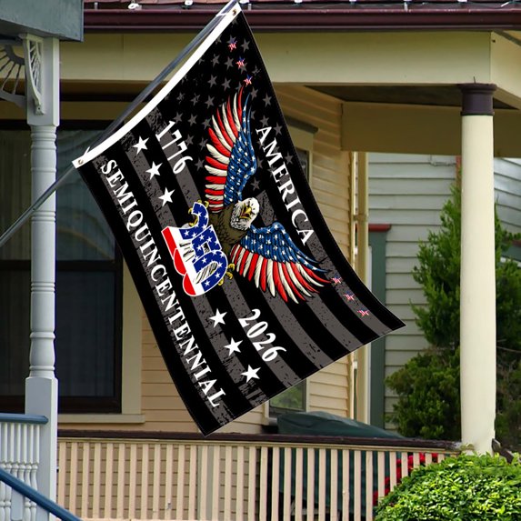 250 Years America Flag, 3x5 FT US 250th Anniversary Flags 1776-2026 Merchandise Banner, 250 Anniversary USA Flag with Grommets, Outdoor Patriotic Yard Décor