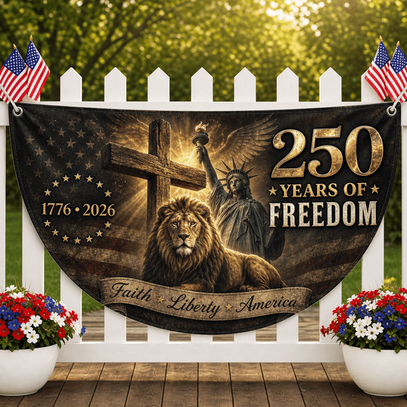 250 Years America Flag Banner, USA Independence Freedom Patriotic Yard Decor,american flag, usa flag, 4th of july flag, america 1776