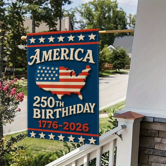 250 Years America Garden Flag,250th Anniversary USA Patriotic Banner Double-Sided with Eagle Design,Stars and Stripes Design,1776-2026 Semiquincentennial