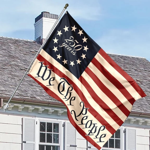 250 Years America We The People Flag, Celebrate 250th Anniversary USA Flag, United States Patriotic Flag, 1776-2026 Flag, 13 Stars 12x18 POLE NOT INCLUDED Garden Flag