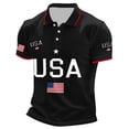 thumbnail image 1 of 250 Years America Shirt, USA 250th Anniversary Merchandise Short Sleeve Polo Shirts #02 Black Size M, 1 of 3