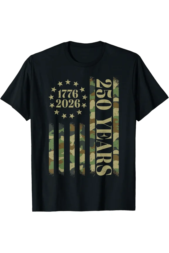 250 Years Anniversary 250Th Independence Day Camo Us Flag T-Shirt Unisex Full Size S-5XL