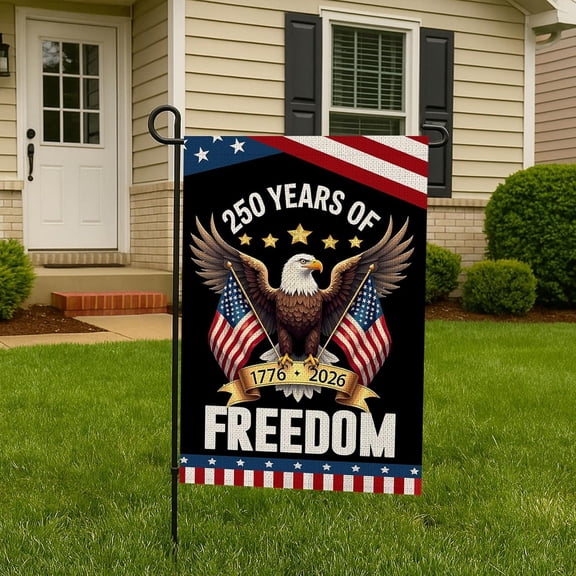 250 Years Anniversary Garden Flag,250th Anniversary USA Patriotic Banner Double-Sided with Eagle Design, 1776-2026 Commemorative, Yard Sign Double-Sided Flag 12x18 Inch
