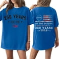 thumbnail image 1 of 250 Years Anniversary Short Sleeve T Shirt Loose Fit Crewneck Tee with Printed Graphic Front and Back Design for Women Men Blue 2XL, 1 of 5