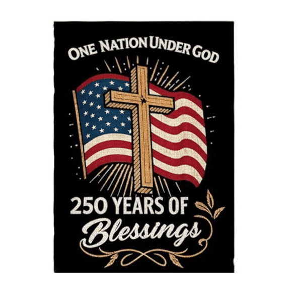 250 Years Blessings Garden Flag 17.7 x 11.8 Inches Patriotic Yard Banner Decoration, Faith Freedom American Anniversary Flag