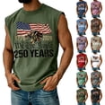 thumbnail image 1 of 250 Years" Bold Header Muscle Tank with Eagle Clutching American Flag and "1776-2026" Date Box, Sleeveless Design for Gym or Casual Wear Light Brown XXXL, 1 of 4