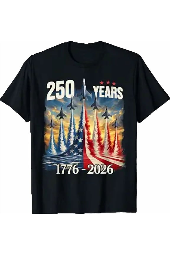250 Years Fighter Jets USA Flag T-Shirt