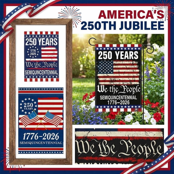 250 Years Flag Patriotic Garden Flag Betsy Ross Flag 1776-2026 Flag Semiquincentennial Flag 12 X 18 Inch Small Flag with Crossed Betsy Ross and US Flags for Yard Decor