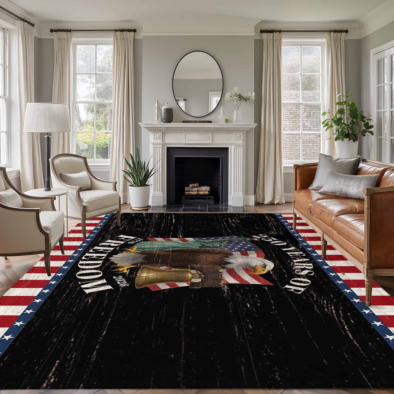 250 Years of Freedom 8x10 Area Rugs for Living Room, Independence Day ...