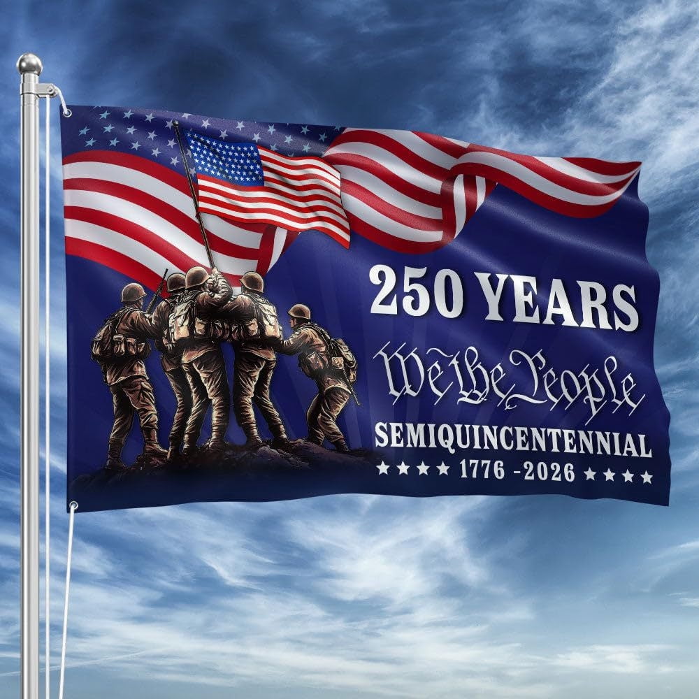 250 Years Of Freedom American Flag,4th of July 3x5 Ft Outdoor Double Sided 3 Ply Heavy Duty Patriotic Flag,1776-2026 USA 250th Birthday Anniversary Commemorative Flags Fade Resistant