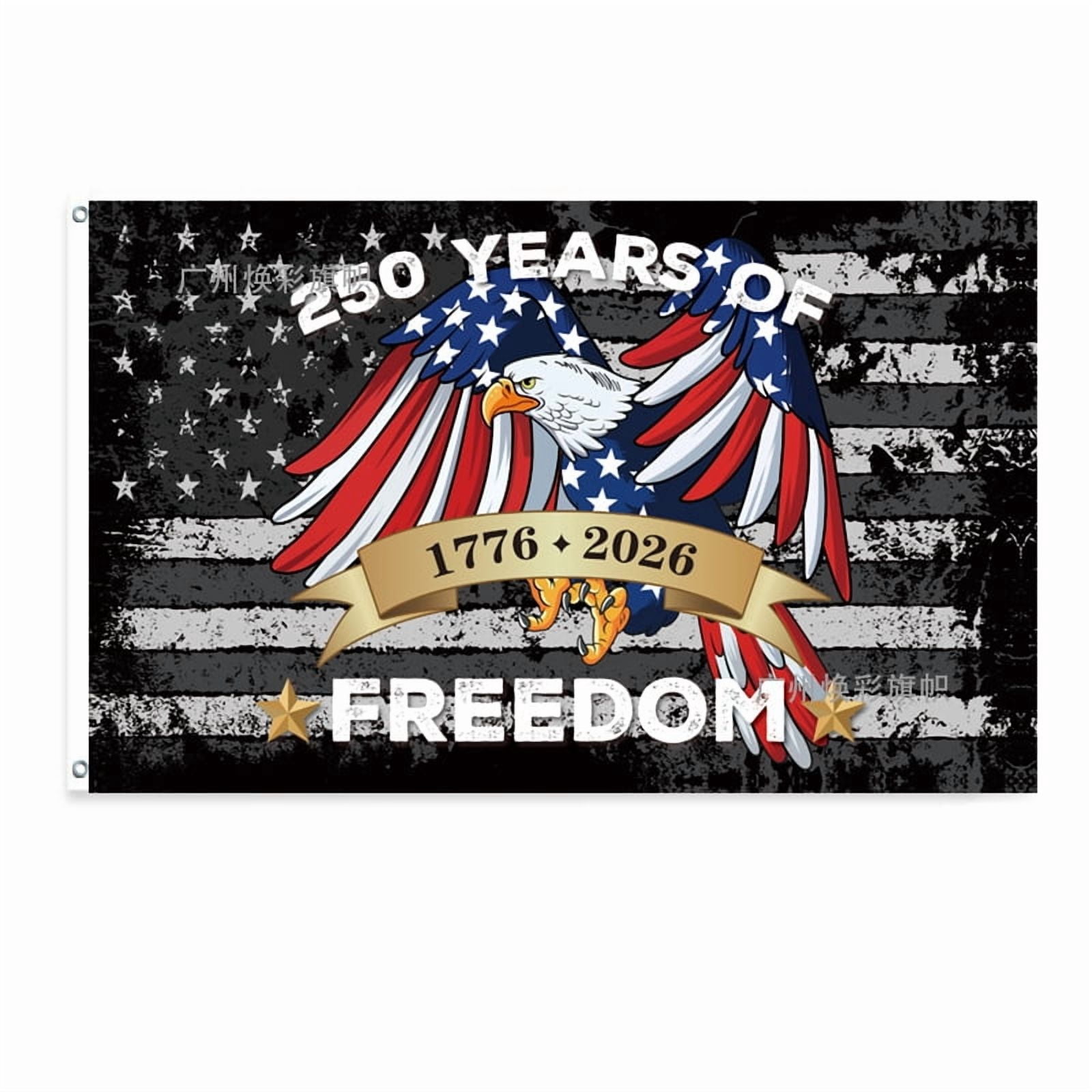 250 Years Of Freedom American Flag,4th of July 3x5 Ft Outdoor Double Sided 3 Ply Heavy Duty Patriotic Flag,1776-2026 USA 250th Birthday Anniversary Commemorative Flags Fade Resistant