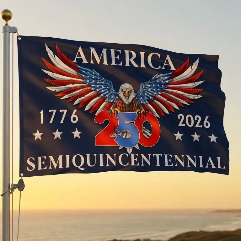 250 Years Of Freedom American Flag,4th of July 3x5 Ft Outdoor Double Sided 3 Ply Heavy Duty Patriotic Flag,1776-2026 USA 250th Birthday Anniversary Commemorative Flags Fade Resistant