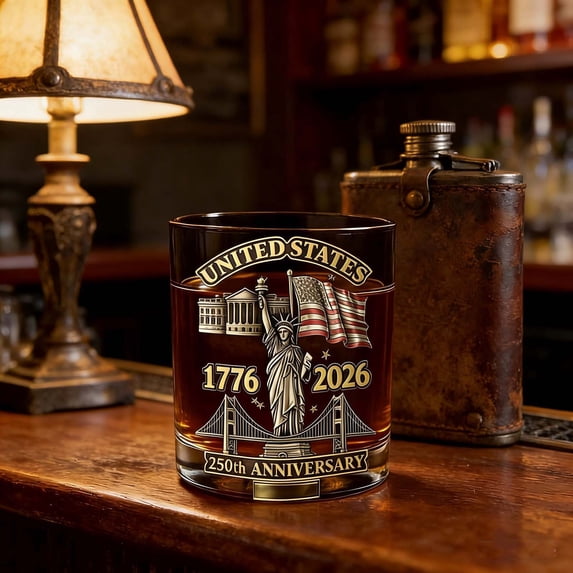 250 Years Of Freedom Commemorative Whiskey Glass, 1776-2026 Commemorative Cup , 250th Anniversary Whiskey Glass, Independence Day July 4th 2026 Gift, Patriotic Glassware