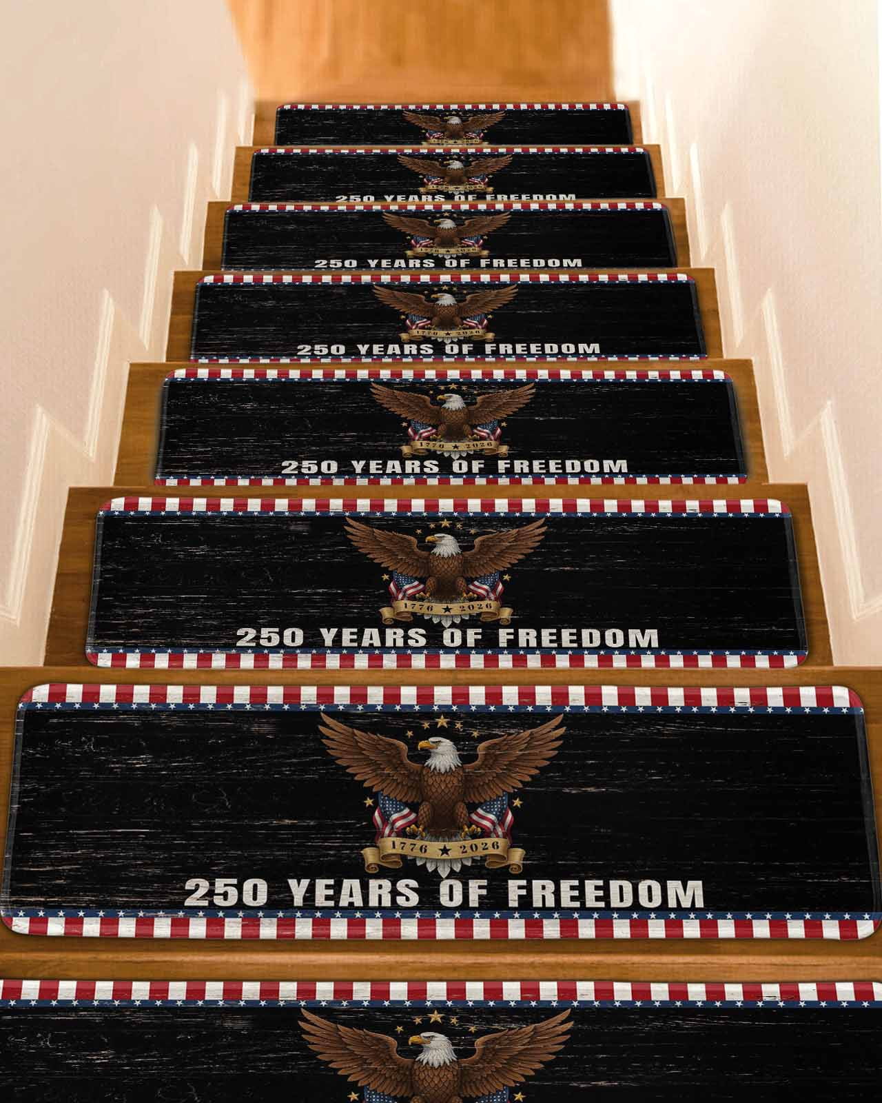 250 Years of Freedom Non-Slip Stair Treads for Wooden Steps, 15 Pack ...
