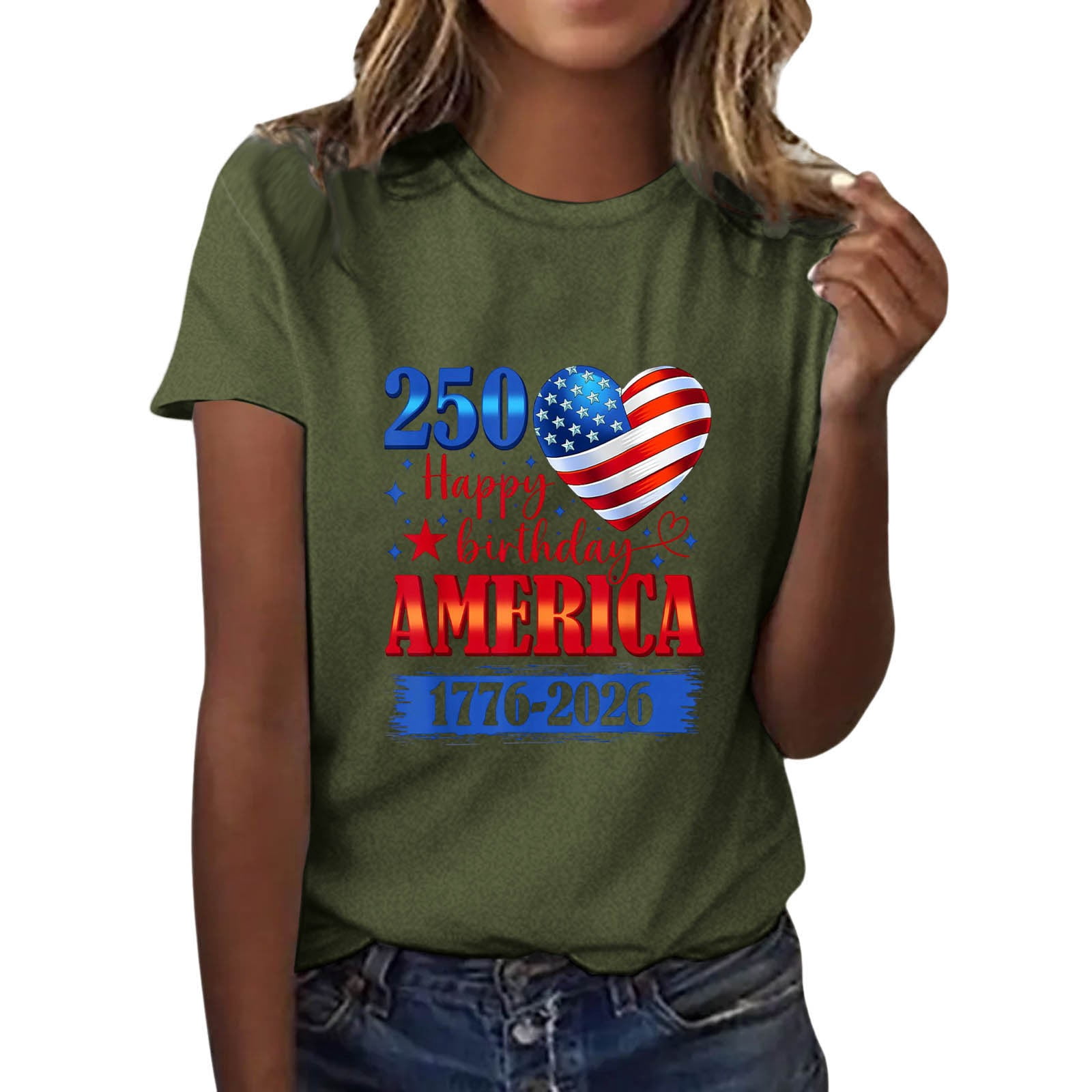 250 Years of Freedom Short Sleeve Tee - Women's USA 250th Anniversary ...