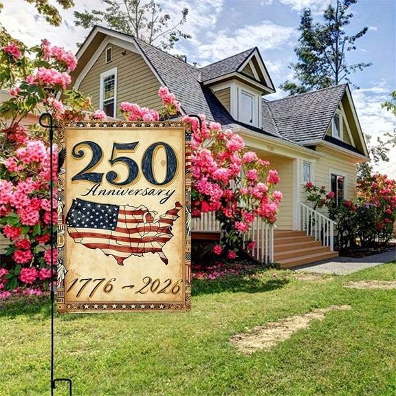 250 Years of Freedom USA Garden Flag 1776-2026, Double-Sided Patriotic Bald Eagle Design Outdoor Yard Flag, Patriotic Home Decor for Independence Day, Memorial Day, 12 x 18 "