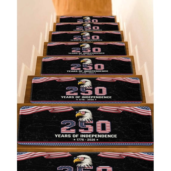 250 Years of Independence Non-Slip Stair Treads for Wooden Steps, 15 ...