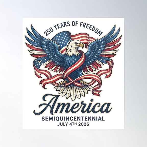 250 Years Of Freedom American Semi Quincentennial, Stretched Canvas