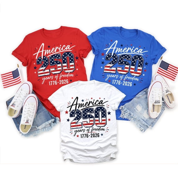 250 Years Of Freedom Shirt, 4th Of July Family Matching Tee, 1776-2026 Patriotic T-Shirt