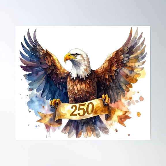 250 Years Of USA Eagle Wall Art Unframed Paper Print