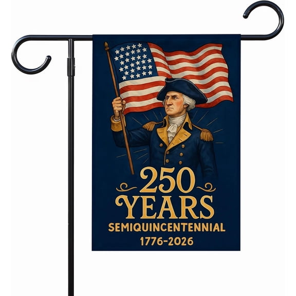 250 Years Semiquincentennial Garden Flag 1776-2026 - George Washington American Independence Yard Outdoor Decor - Patriotic Usa House Banner For July 4Th