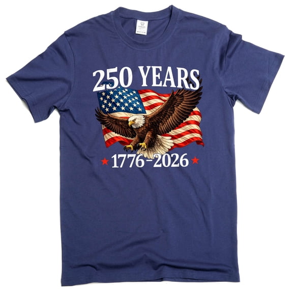 250 Years US Independence day T-shirt 4th of July 1776-2026 Patriotic Tee (XX-Large Navy Blue)