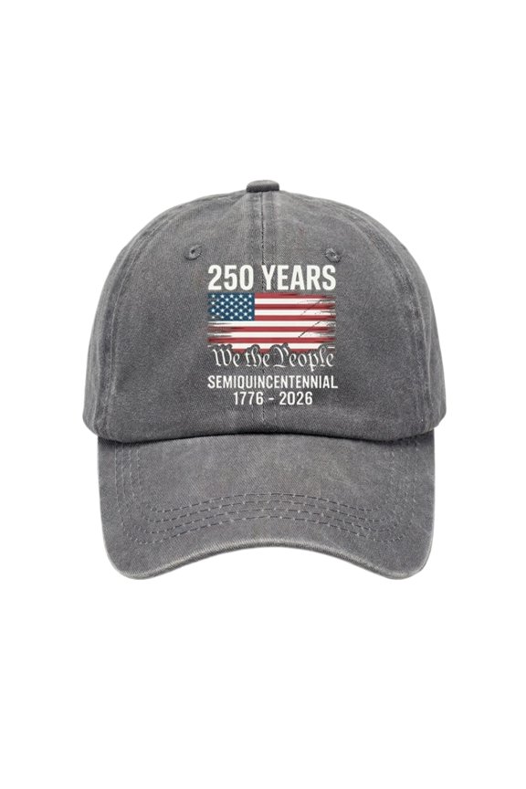 250 Years USA Anniversary Baseball Cap | Commemorative Printed Cotton Snapback Hat | Patriotic American Flag Design | 4th of July Celebration, Historical Event, Daily Wear