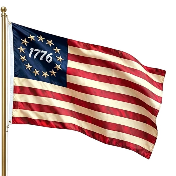 250 Years USA Anniversary Outside Flag, Embroidered Star Heavy-Duty Outdoor Polyester, Fade-Resistant Patriotic US Flags for Garden Outdoor Space A