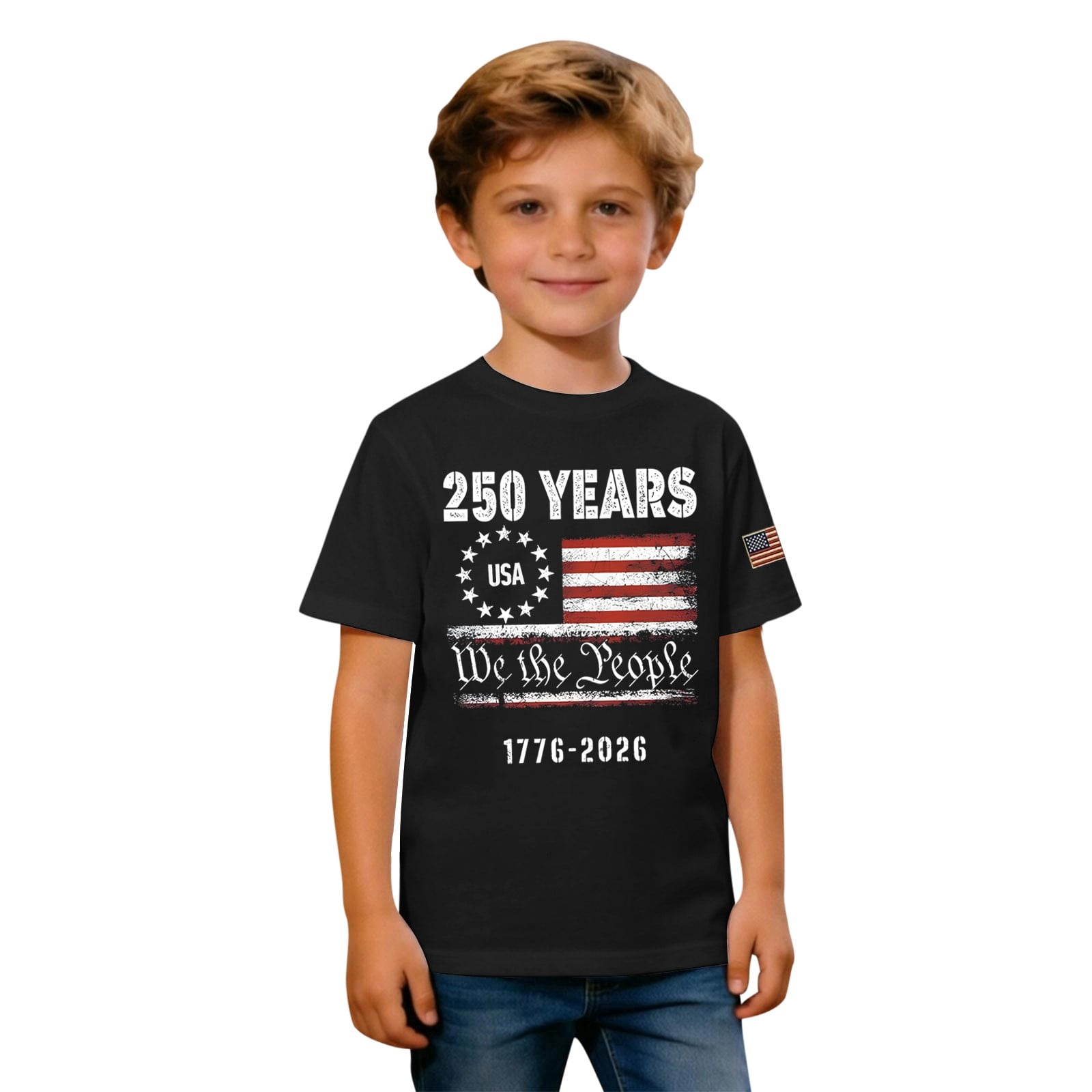 250 Years USA Shirt for Kids 1776 American Flag Graphic Shirt Boys ...