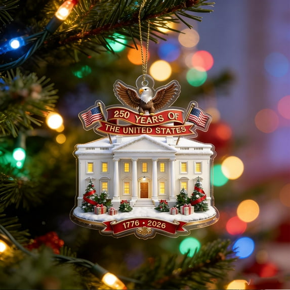 250 Years Usa Commemorative Ornament – Patriotic Red White Blue Holiday Christmas Tree Decor, Collectible Keepsake for Patriots & History Enthusiasts