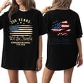 thumbnail image 1 of 250 Years We The People Semiquincentennial 1776 2026 Oversized Short Sleeve T Shirt American Flag Print Top Black L, 1 of 5