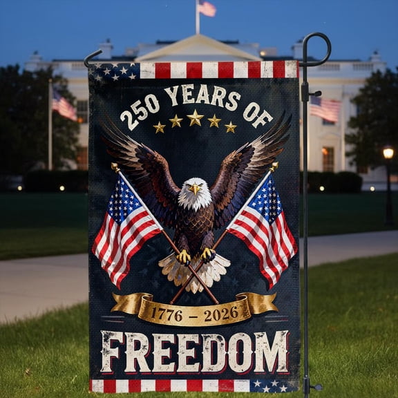 250 Years of America Garden Flag, USA 250th Anniversary Patriotic Yard Flag, Eagle Freedom Banner 1776-2026