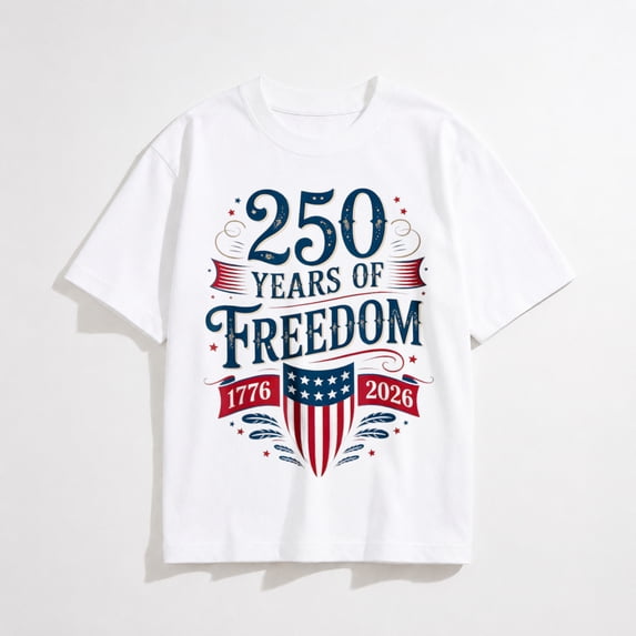 250 Years of Freedom 1776 2026 July 4th 250th Birthday Mens T-Shirt
