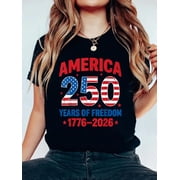 250 Years of Freedom 250th Anniversary USA Flag 4th of July T-Shirt