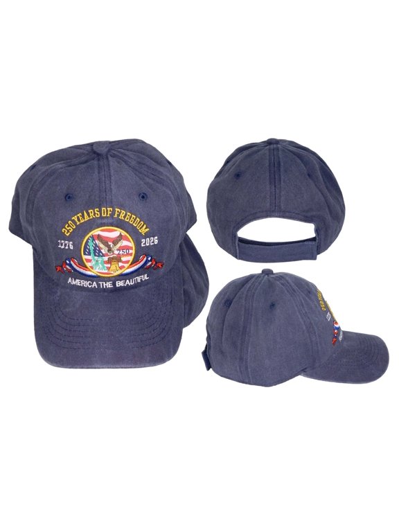 250 Years of Freedom America The Beautiful 1776-2026 Blue Embroidered Cap Hat
