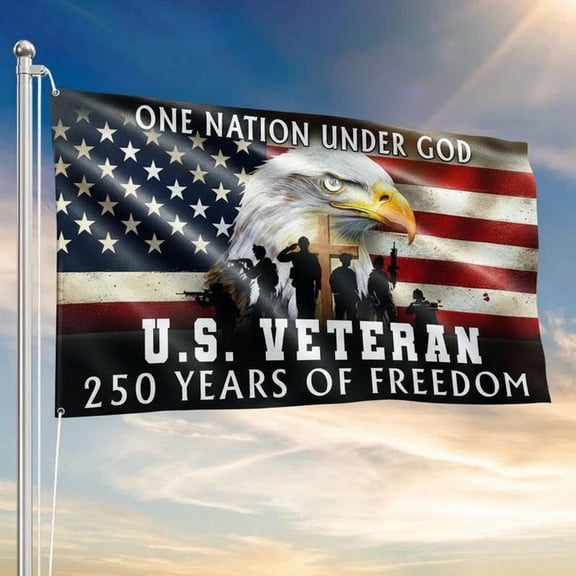 250 Years of Freedom Flag, Patriotic Eagle, U.S. Veteran Garden Flag Single side, 3x5ft