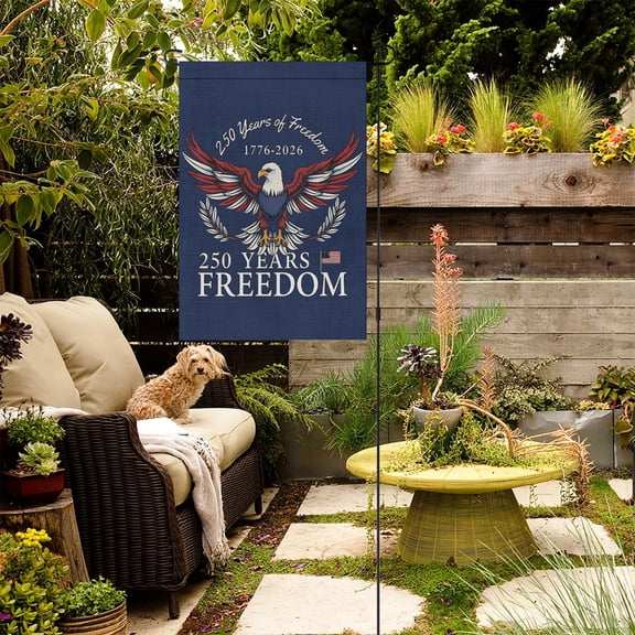 250 Years of Freedom Garden Flag Patriotic Eagle 1776-2026 USA Double Sided Yard Decoration, 12x18 Inch
