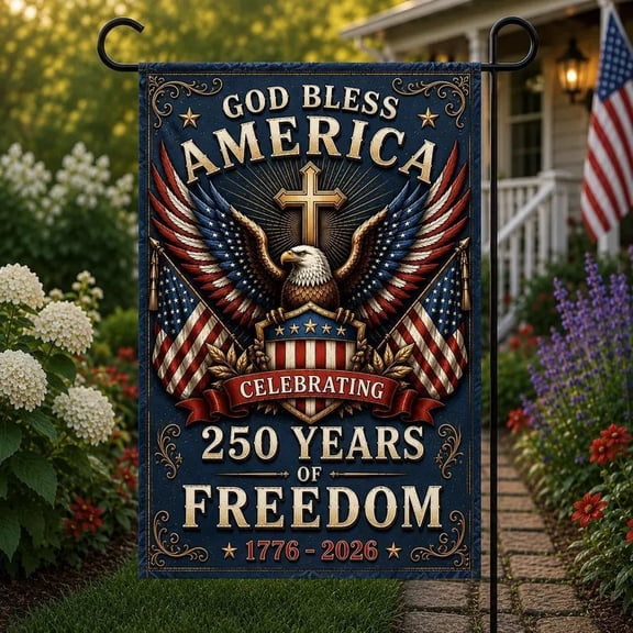 250 Years of Freedom Garden Flag, USA 250th Anniversary Yard Flag