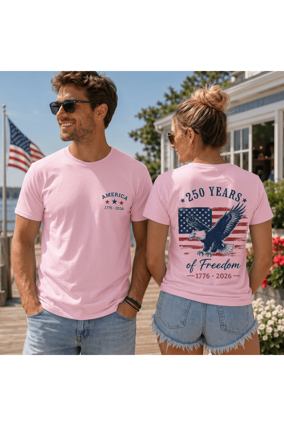250 Years of Freedom Shirt, Celebrate 250th Anniversary Shirts, USA Flag Eagle Tee, 4th of July Shirt Patriotic Couples Gift