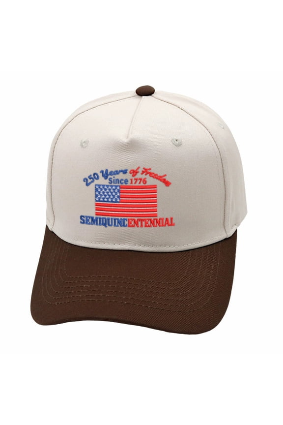 250 Years of Freedom Since 1776" Semiquincentennial Embroidered Patchwork Trucker Hat Adjustable Unisex Snapback, USA Bicentennial Travel