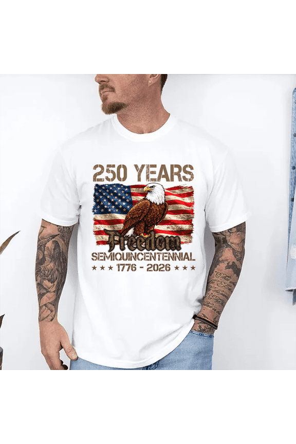 250 Years of Freedom – USA Semiquincentennial Eagle T-Shirt (1776–2026)