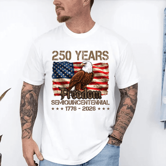 250 Years of Freedom – USA Semiquincentennial Eagle T-Shirt (1776–2026)