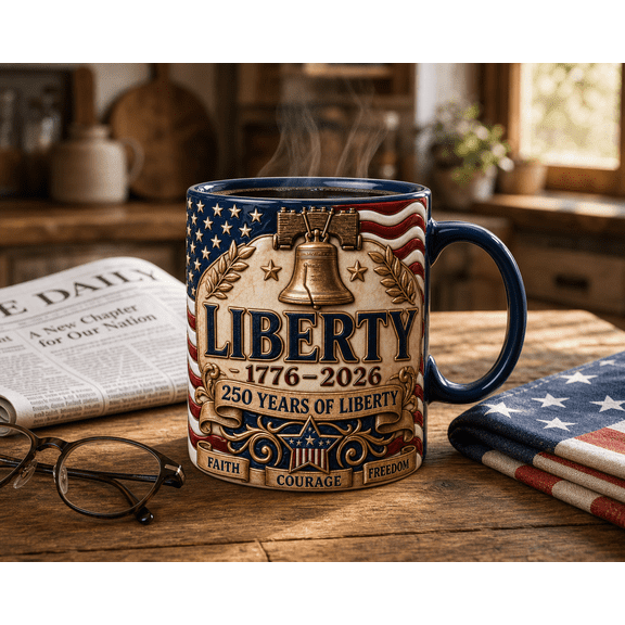 250 Years of Liberty Mug 1776-2026 Patriotic America Coffee Cup Gift