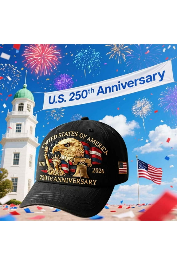 250 anniversary usa hat,250th anniversary usa hat,United States 250th Anniversary Hat Bald Printed Patriotic Baseball Cap For Men Women Multi(Multicolor black)